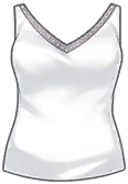 V-Shaped Tank Top with Sequins