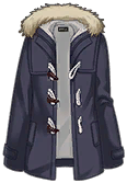 Wool Melton Duffle Coat with Fur Trim